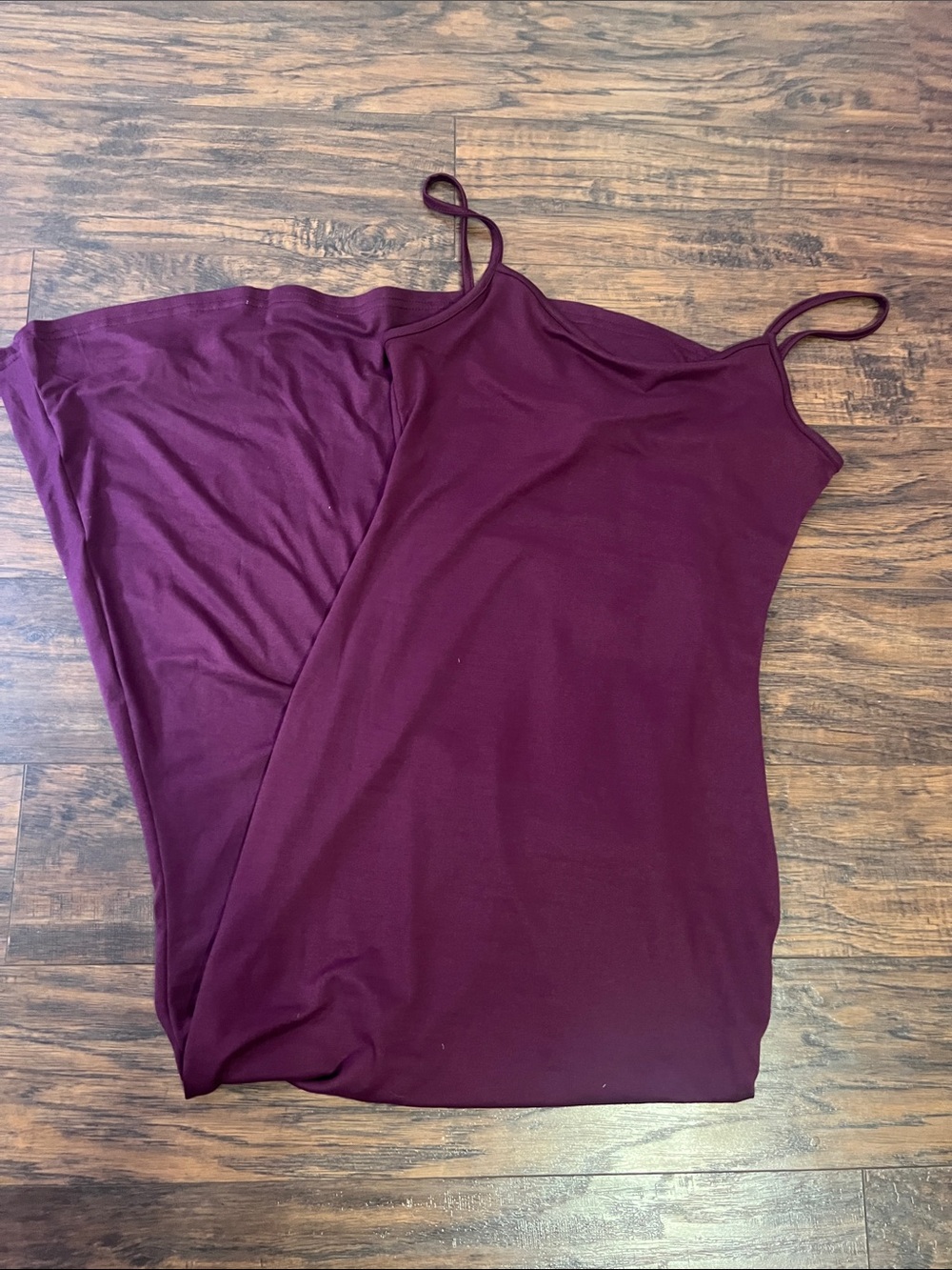 SHEIN Burgundy Spaghetti Strap Maxi Slip Dress